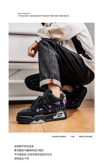 Men's Sneakers, Male Tennis Luxury Shoes, Men's Casual Trainer, Race Breathable Fashion Loafers Running Shoes for Men