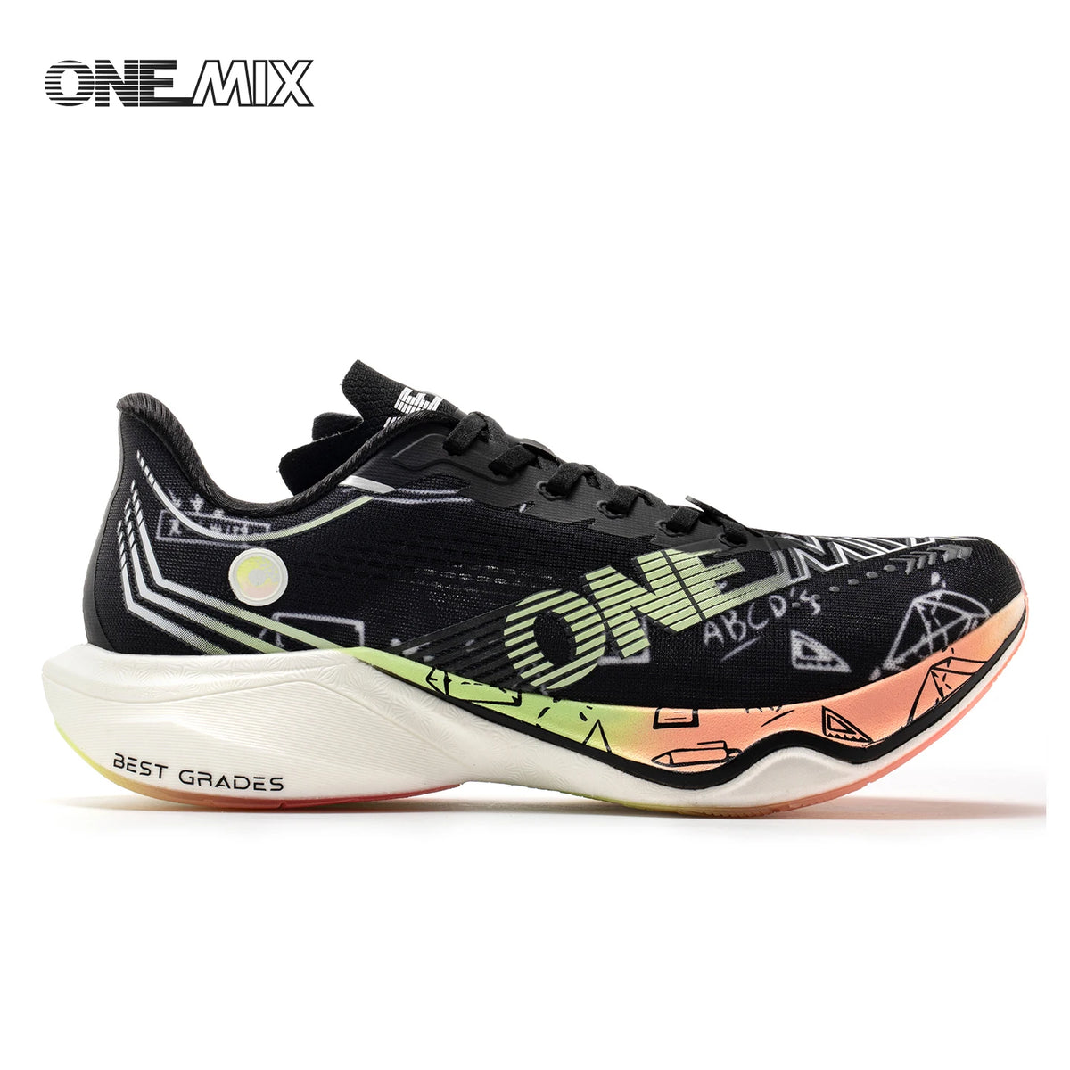 ONEMIX Nowe buty do biegania maratońskiego z podeszwą z nylonu i włókna węglowego – amortyzujące, profesjonalne, zapewniające stabilne wsparcie, ultralekkie, z doskonałym odbiciem
