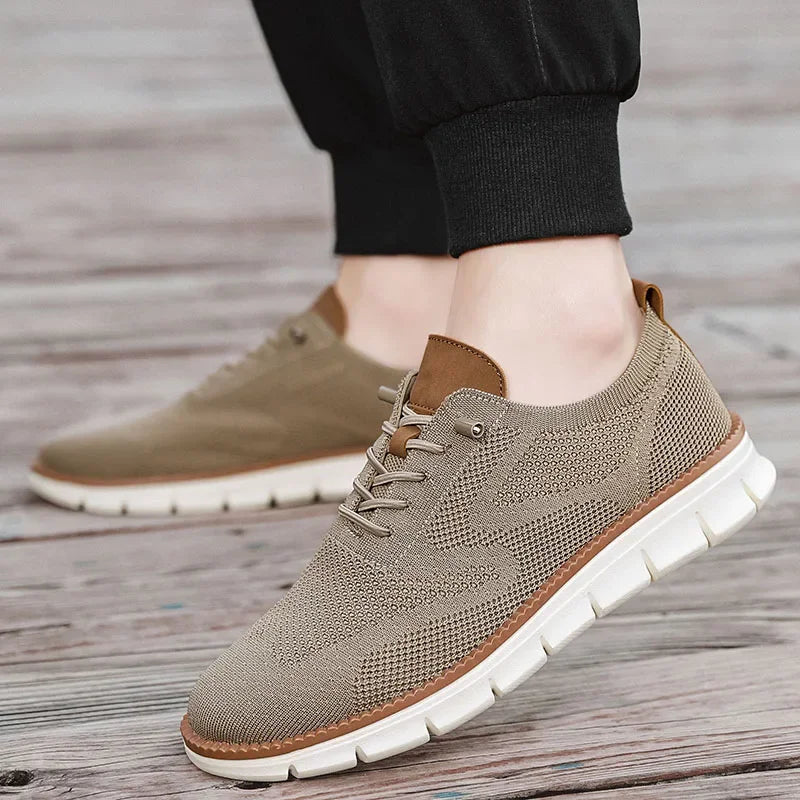 Men Casual Shoes Classic Breathable Brogue Flats Cushioning Color Blocking Design Dress Shoes Versatile Sneakers Lightweight