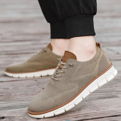 Men Casual Shoes Classic Breathable Brogue Flats Cushioning Color Blocking Design Dress Shoes Versatile Sneakers Lightweight