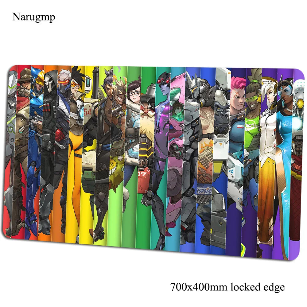 Overwatch-Mauspad 700x400x3mm, Gaming-Mauspad im Anime-Stil, personalisierte Schreibtischunterlage fürs Büro, Notebook-Desk-Mat, Geschenk für Jungen, Padmouse für PC-Gamer