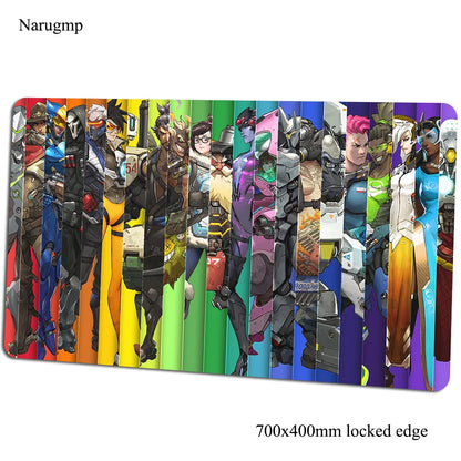Overwatch-Mauspad 700x400x3mm, Gaming-Mauspad im Anime-Stil, personalisierte Schreibtischunterlage fürs Büro, Notebook-Desk-Mat, Geschenk für Jungen, Padmouse für PC-Gamer