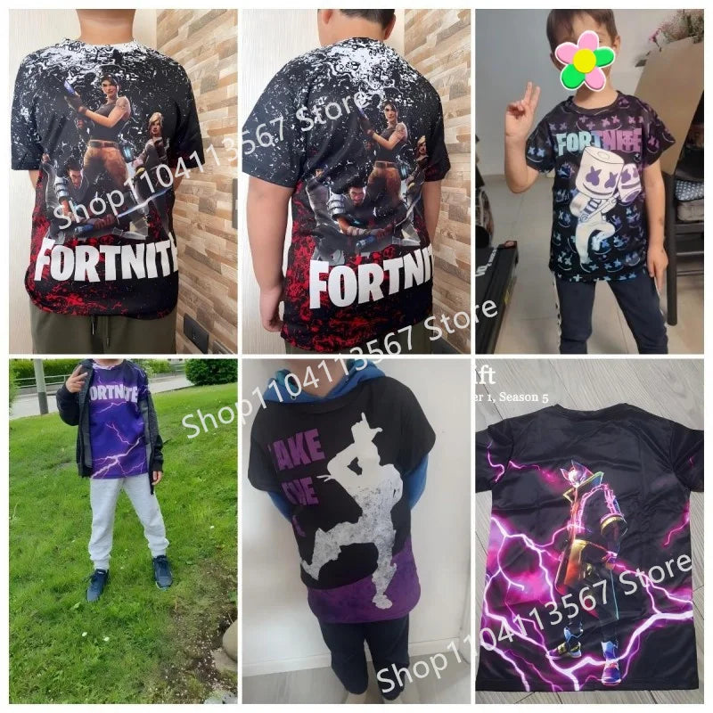 Battle Royale T-shirt Fortnite T Shirt Victory Cartoon Tops Teen Clothes Kids Hero Game Fortress Night 3D Boys Girls Tshirt
