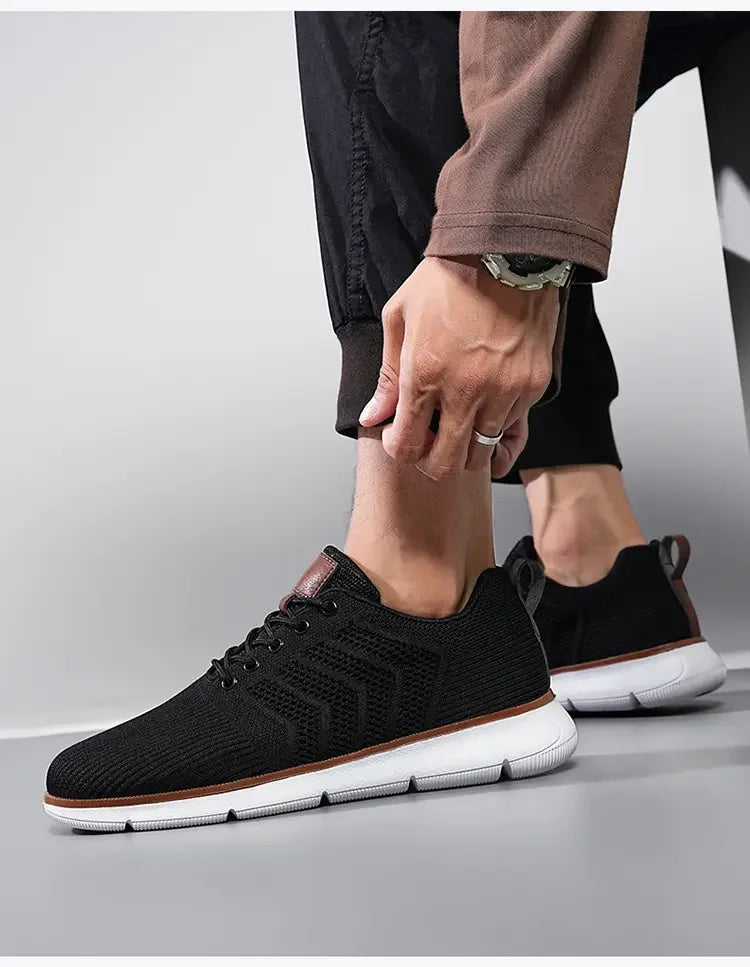 Casual Sneaker Shoes, Breathable Men's Walking Mesh, Soft Sole Outdoor Anti-Slip Travel Comfortable Running Shoes, Tenis Masculino
