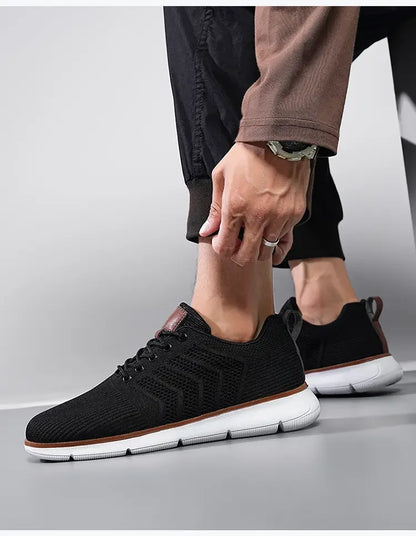 Casual Sneaker Shoes, Breathable Men's Walking Mesh, Soft Sole Outdoor Anti-Slip Travel Comfortable Running Shoes, Tenis Masculino