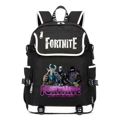 Fortnites раница с голям капацитет, ежедневна чанта за рамо с USB порт, унисекс аниме ученическа раница, нов стилен подарък за канцеларски принадлежности