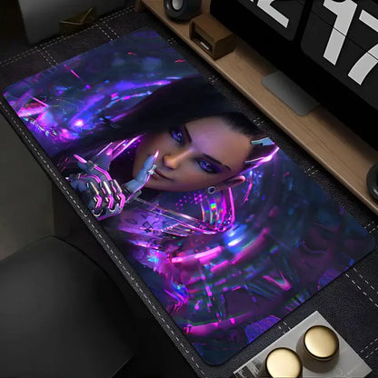 Mouse Pad PC Overwatch Sombra Sexy Mousepad Laptop Purple Kawaii Anime Girl Keyboard Pad Gaming Accessories Gamer Desk Mouse Mat