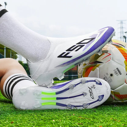 Men's Athletic Soccer Cleats Lightweight Comfortable Non-Slip Football Boots Training Shoes for Outdoor Grass Turf Competition