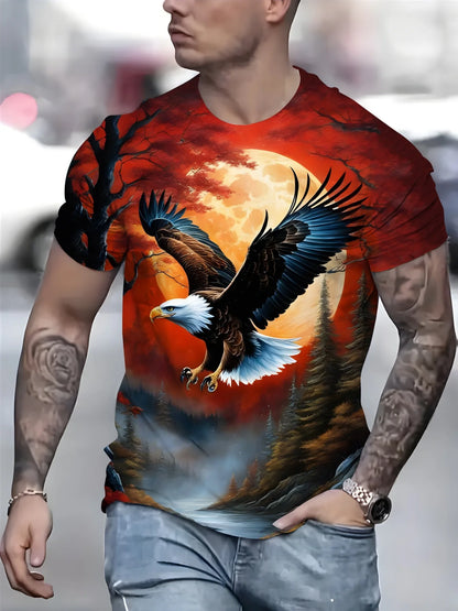 Fashion Eagle T-shirts met print Luxe T-shirt Zomer T-shirts voor heren Casual tops T-shirt met korte mouwen 3D-print Herenkleding