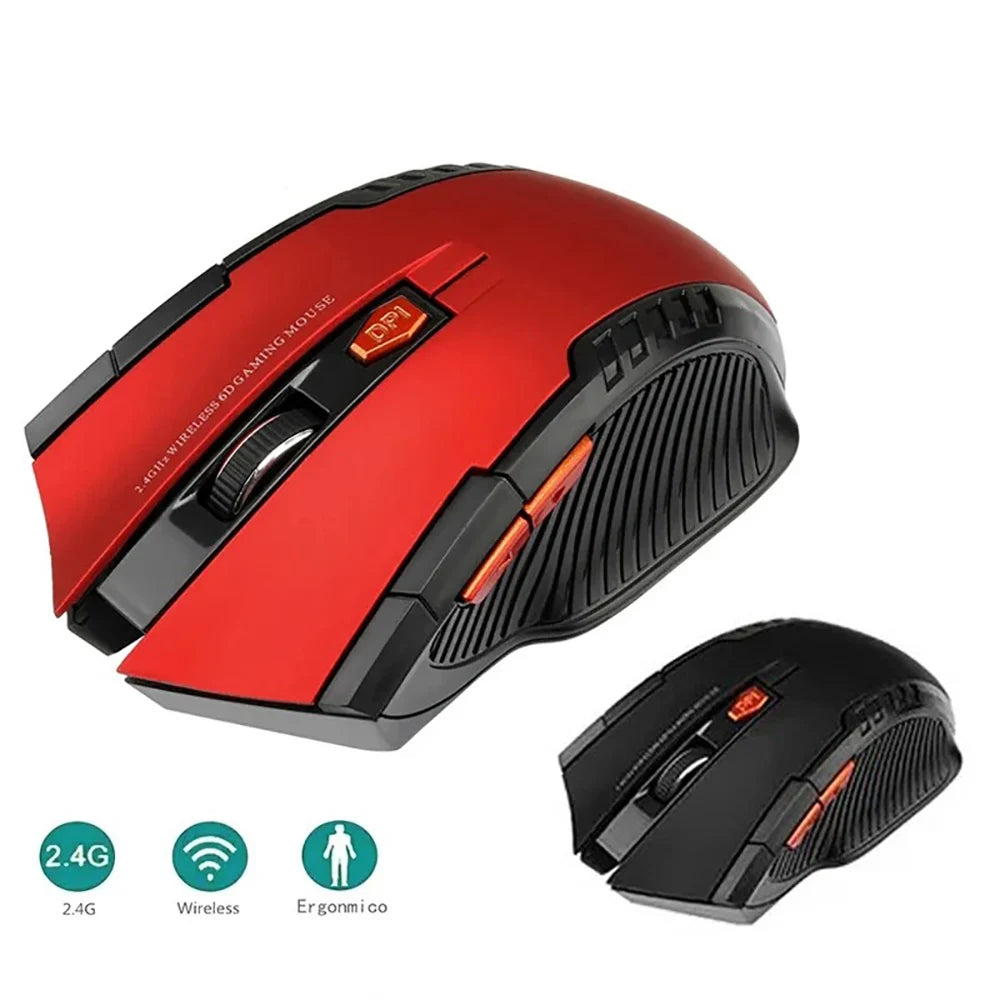 Mouse gaming optic wireless 2.4GHz cu receptor USB, 2000DPI, 6 butoane, pentru computer și laptop, accesorii