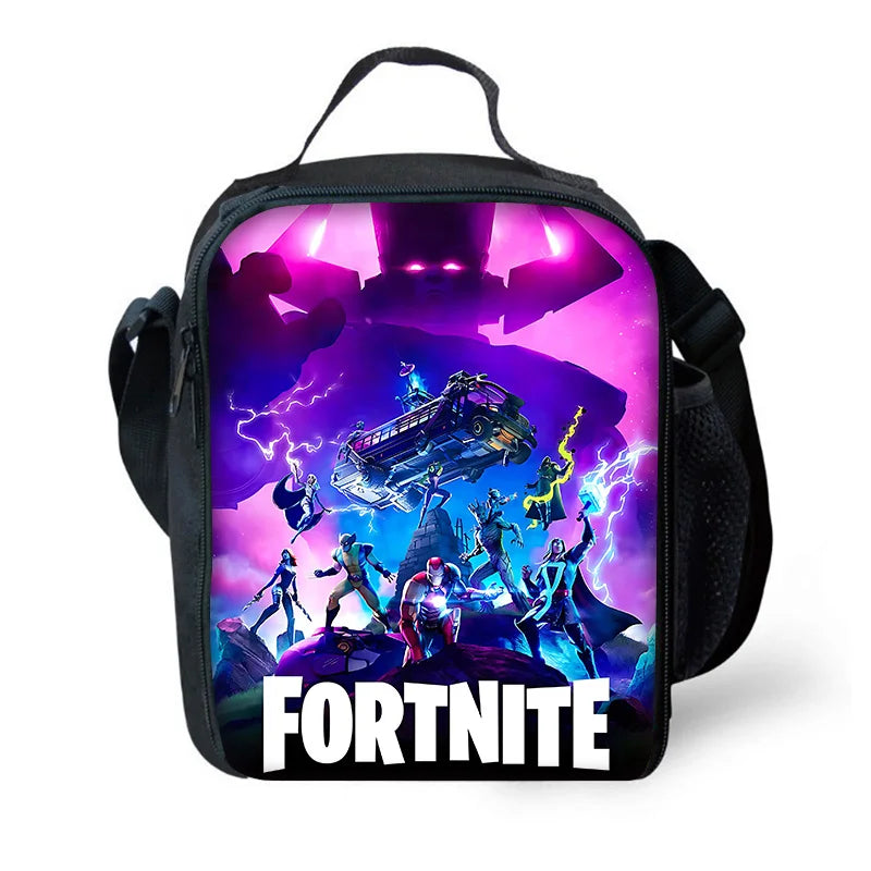 Child Hot Game Fortnite Insulated Large Capacity Bag for Boy Girl Student Outdoor Picnic Reusable Thermal Cooler Lunch Box