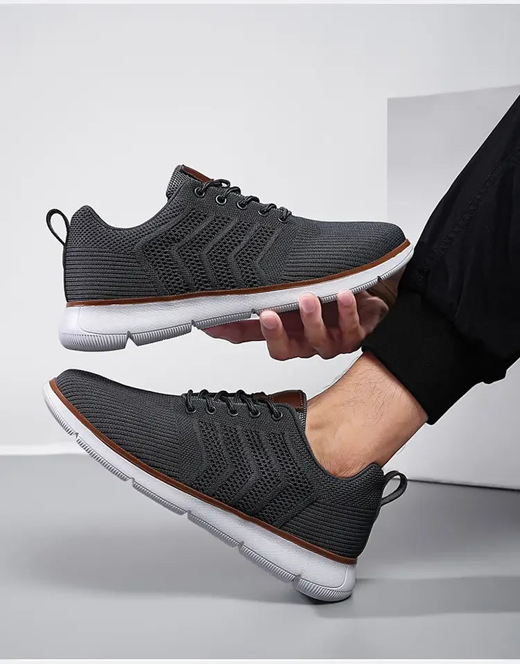 Casual Sneaker Shoes, Breathable Men's Walking Mesh, Soft Sole Outdoor Anti-Slip Travel Comfortable Running Shoes, Tenis Masculino