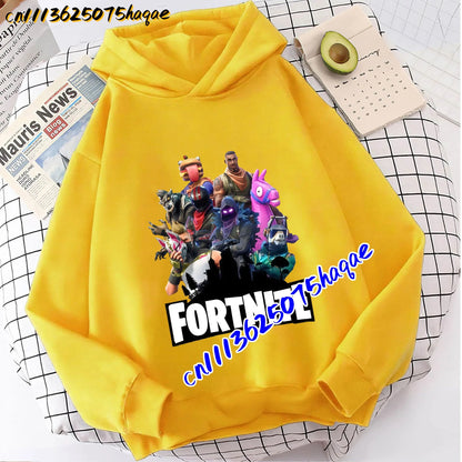 FORTNITED Children Long-sleeved Girls Boy Streetwear Boys Baby Hoodies Pullover Sweatshirt Anime Fashion Kid Clothing Tops Gift