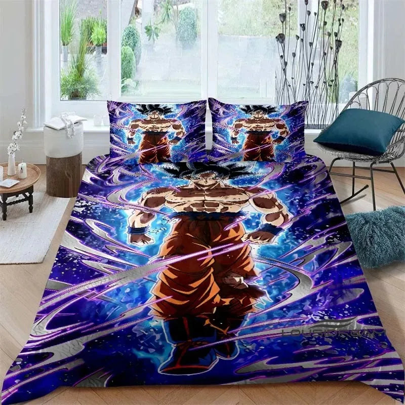 Cartoon/Anime Son Goku Dragon Ball Themed Printed Bedding Set: This soft and comfortable set includes a duvet cover and pillowcase