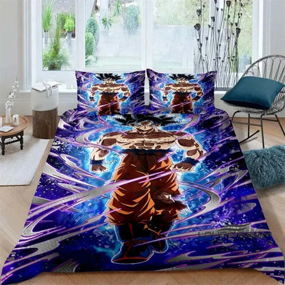 Cartoon/Anime Son Goku Dragon Ball Themed Printed Bedding Set: This soft and comfortable set includes a duvet cover and pillowcase