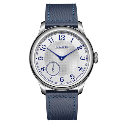FARASUTE NEW Machinery Men Watch Salmon Dial St17 Manual Mechanical Watch Small Second Vintage Bonklip Bracelet