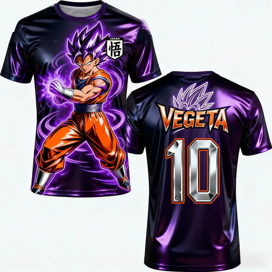 2026 Summer Dragon Ball T-shirt Men's Breathable 3D Printed Casual Family Unisex Kids Sports Football Training Jersey