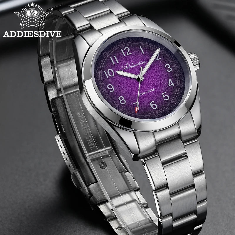 ADDIESDIVE 2026 – Nouvelle montre à quartz de luxe pour homme, étanche à 100 m, verre saphir, très lumineuse, en acier inoxydable, style professionnel