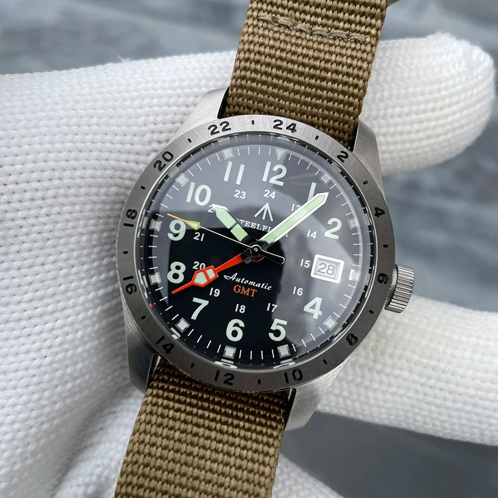 STEELFLIER Official SF792 GMT Mechanical Wristwatch, NH34 Movement, Super BGW9 C3 Luminous, 200M Waterproof Luxury Dive Watch