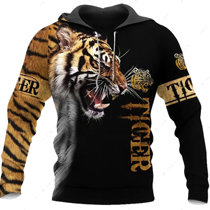 Fashion Spring Autumn Wolf Animal Men's Hoodies 3D All Over Printed Sweatshirt Unisex Pullover Casual Jacket Streetwear Coat 4XL