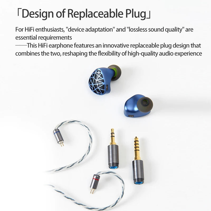 Sound Rhyme SR10 HiFi Earphones 2DD+4BA Hybrid Wired In-Ear Monitors, High Resolution Music Earphones with Detachable Cable, 2.5mm 3.5mm 4.4mm Plug