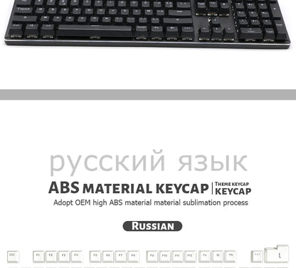 104 Keys Korean French Russian Spanish German Backlit Keycaps For Mx Switch Mechanical Keyboard OEM Profile ABS Key Caps DIY