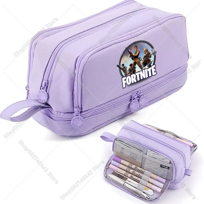 Game Anime Fortnites Student Pencil Case Cute Boy Girl Pencil Bag High-capacity Pencil Case Nylon Pen Case School Kids Stationery