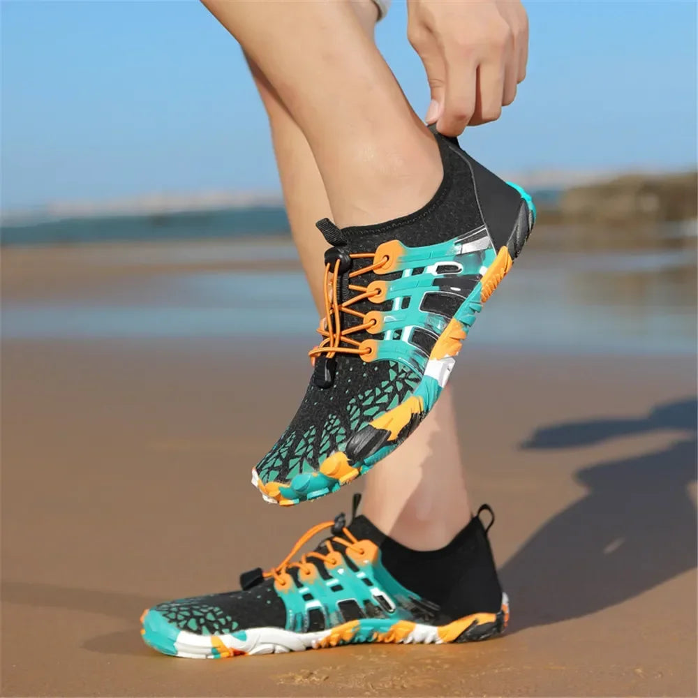 Men's and women's water shoes, upstream wading swimming barefoot five-finger aqua shoes, colorful beach seaside light unisex sneakers new