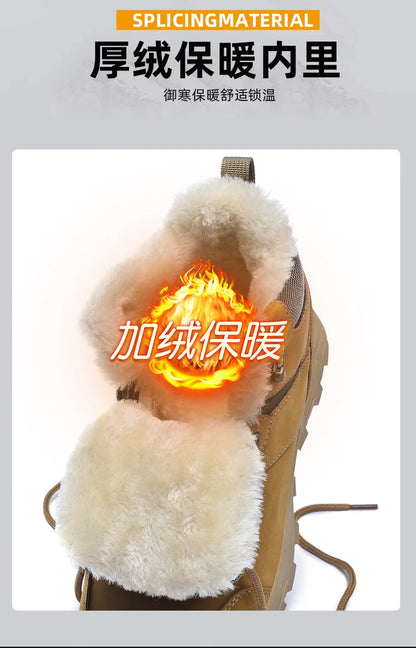Men's Boots 2025 New Winter Slippers Warm Men Shoes Waterproof Non-Slip Plush Sneakers Male Tennis Shoes Boots Men Sneakers Winter