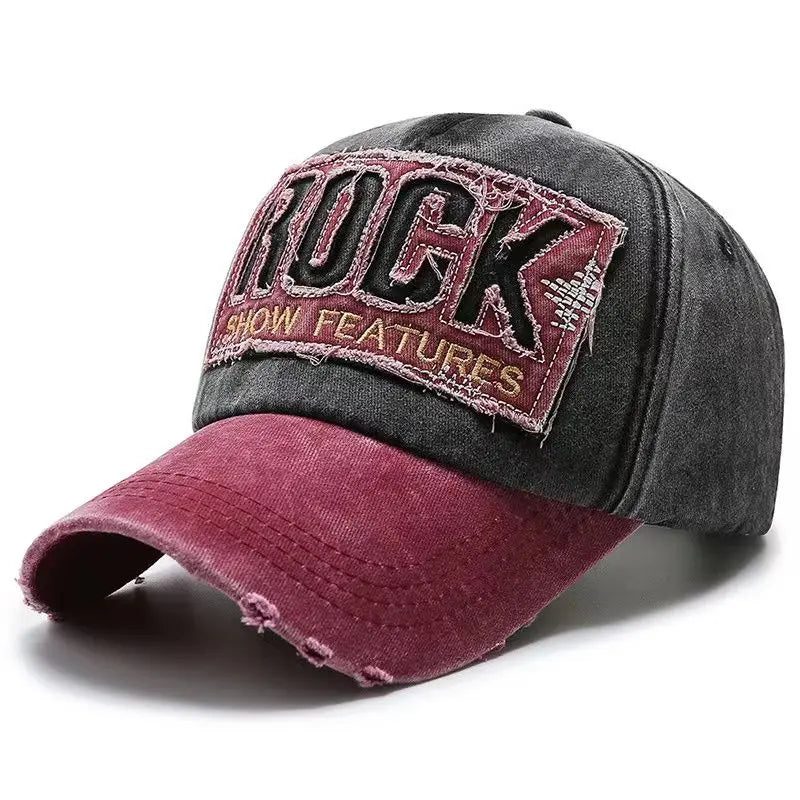 Visokokvalitetna pamučna bejzbol kapa s vezenim natpisom ROCK za muškarce i žene, snapback sportska kapa za vanjsku upotrebu za zaštitu od sunca