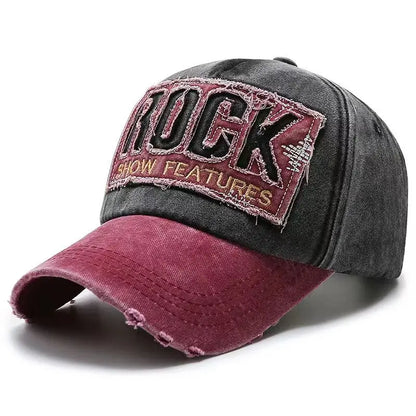 Visokokvalitetna pamučna bejzbol kapa s vezenim natpisom ROCK za muškarce i žene, snapback sportska kapa za vanjsku upotrebu za zaštitu od sunca