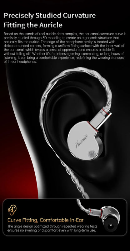 CCA Phoenix Metal Alloy Body 10mm Dual Magnetic Dynamic Coil HIFI Sound Quality In Ear Wired Esports Music Earphones