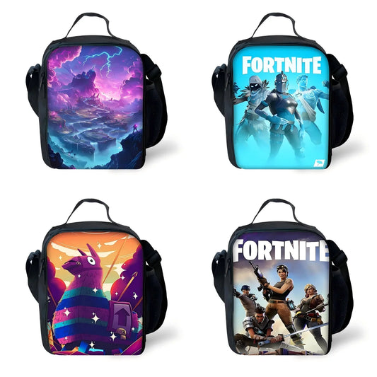 Θερμομονωμένη παιδική τσάντα FortniteS Hot Game μεγάλης χωρητικότητας για αγόρια και κορίτσια, μαθητές, υπαίθριο πικνίκ, επαναχρησιμοποιούμενο θερμικό ψυγειάκι φαγητού