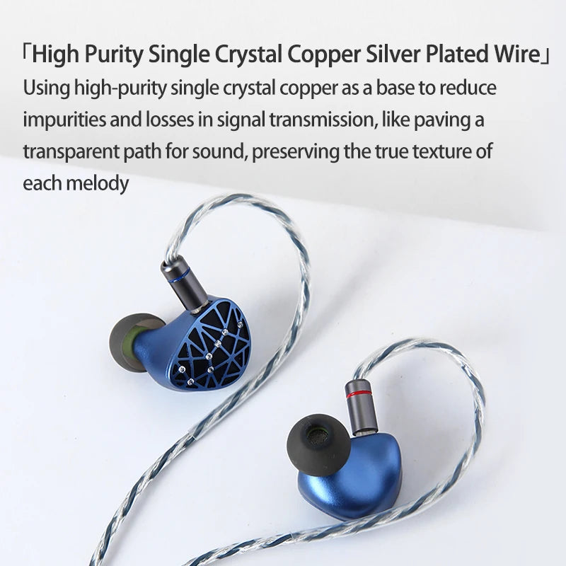Sound Rhyme SR10 HiFi Earphones 2DD+4BA Hybrid Wired In-Ear Monitors, High Resolution Music Earphones with Detachable Cable, 2.5mm 3.5mm 4.4mm Plug