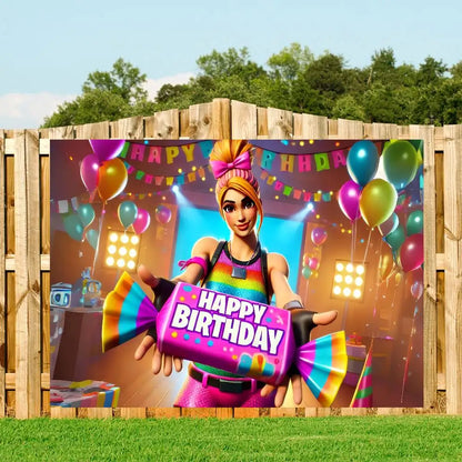 Anime Backdrop For Photo Studio Boys Baby Shower Happy Birthday Party Photography Hot Game F-Fortnite-ES Cool Background