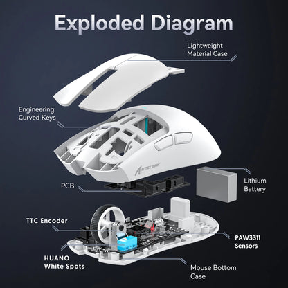 ATTACK SHARK X11 Gaming Mouse  and X11 SE Wireless Mouse 22000 DPI,PAW3311 Sensor,BT/2.4G/Wired,59g Lightweight,2000W Clicks