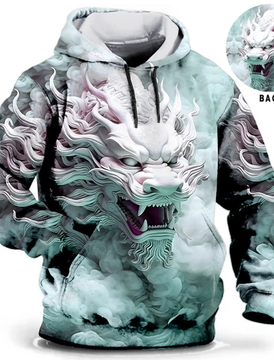 Chinese New Year Dragon Hoodie Men's Graphic Animal Prints Daily Classic Casual 3D Pullover Streetwear Hoodies Long Sleeve Hooded