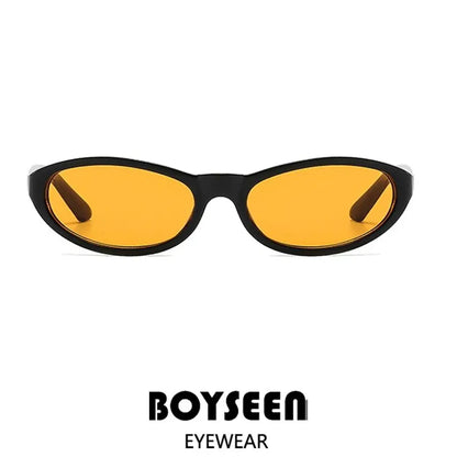 BOYSEEN Men's Hip Hop Style Sunglasses Narrow Frame Orange Eyewear UV400 Travel Beach Sunglasses U400
