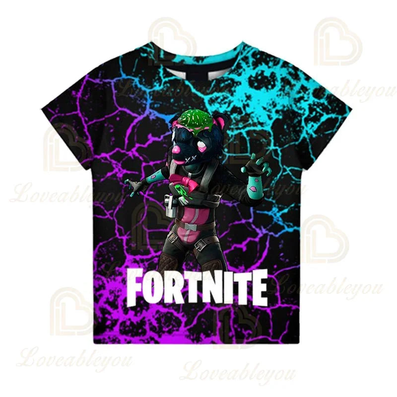 Fortnite Victory Royale Ninja Fashion 3D -T-paidat, kesäiset lyhythihaiset lastenvaatteet, sarjakuvapainatus, vauvanvaatteet, lasten T-paita