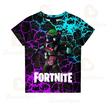 Fortnite Victory Royale Ninja Fashion 3D -T-paidat, kesäiset lyhythihaiset lastenvaatteet, sarjakuvapainatus, vauvanvaatteet, lasten T-paita