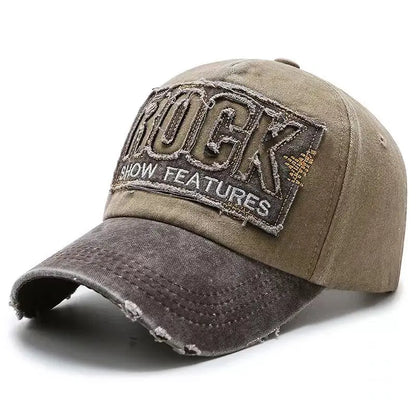 Visokokvalitetna pamučna bejzbol kapa s vezenim natpisom ROCK za muškarce i žene, snapback sportska kapa za vanjsku upotrebu za zaštitu od sunca