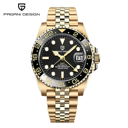 New 1662 PAGANI DESIGN GMT Automatic Watch 40mm Men's Wristwatch Top Brand 100M Waterproof Mechanical Wristwatches for Men Cloc