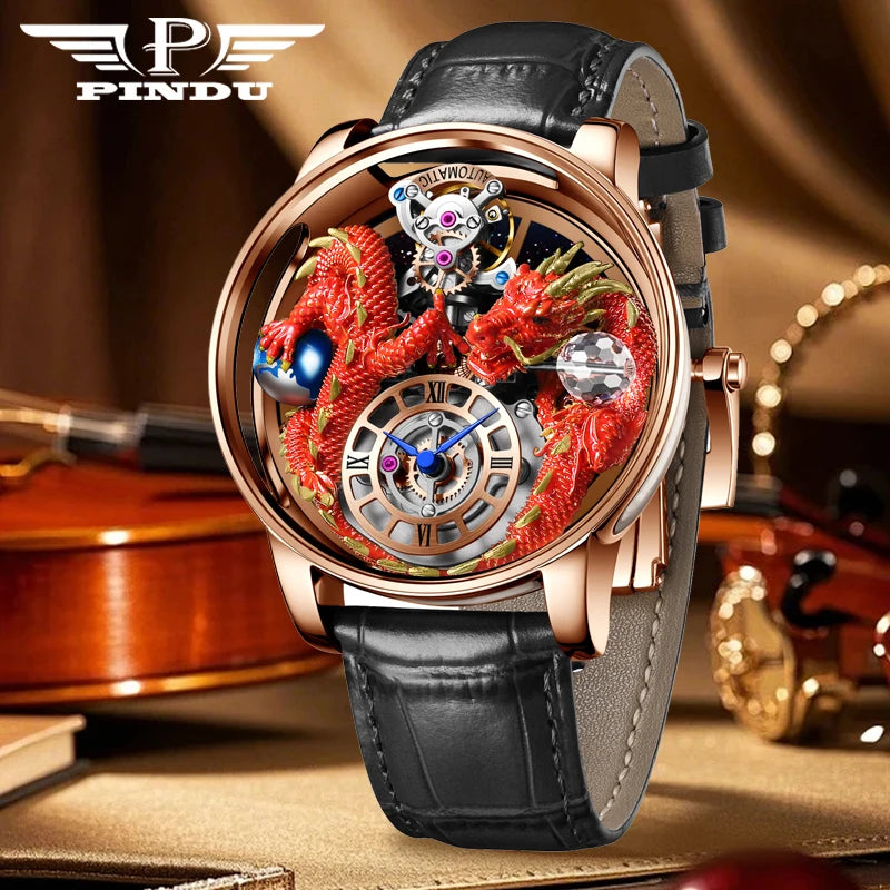 PINDU Design 2025 NEW Men's Watch Diamond Tourbillion Top Brand Luxury Astronomia Quartz Watch Men's Sapphire Glass Waterproof Watch
