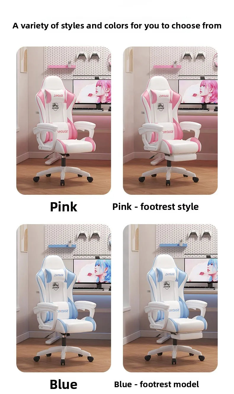 Ergonomic Gaming Chair Reclining Office Chair with Adjustable Height, Comfortable Computer Desk Chair, Swivel Gaming Seat for Home, Study & Esports