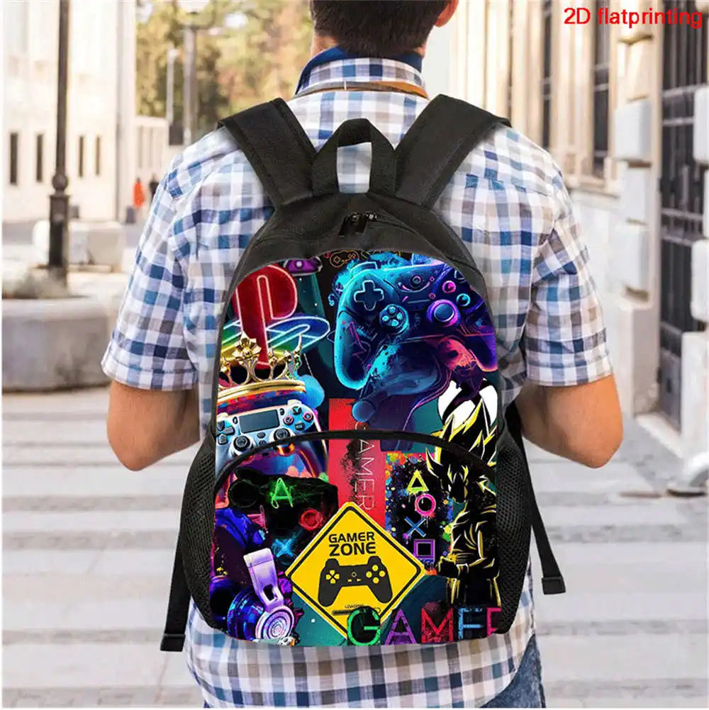 Conjunto Fortnite de 2 peças: mochila com bolso frontal e estojo, grande capacidade, mochila escolar cartoon, presente para crianças, rapazes e raparigas, dos 5 aos 8 anos