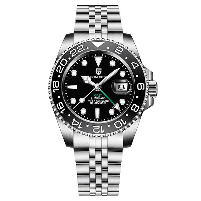 Man Watch PAGANI DESIGN GMT Men Mechanical WristWatch Luxury Sapphire Glass Waterproof 40mm Automatic Watch for Men Reloj Hombre