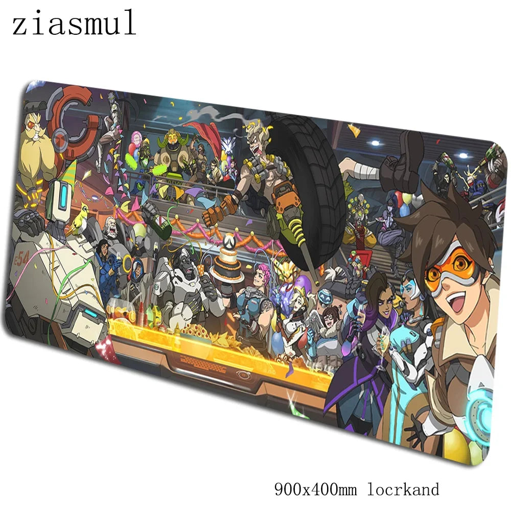 Tappetino per mouse Overwatch 90x40cm, tappetino gaming estetico, splendido tappetino personalizzato per gamer, base per mouse e tastiera PC