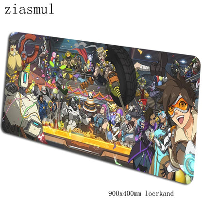 Tappetino per mouse Overwatch 90x40cm, tappetino gaming estetico, splendido tappetino personalizzato per gamer, base per mouse e tastiera PC