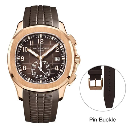 Droppshiping Products 2025 Men Watch Specht&Sohne Japan Chronograph Quartz Wristwatch Rose Gold Relogio Masculino 50M Waterproof