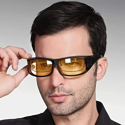 2pcs Night Vision Driving Surround Glasses Sunglasses Outdoor Sports Glasses Cycling Fishing Day and Night Unisex